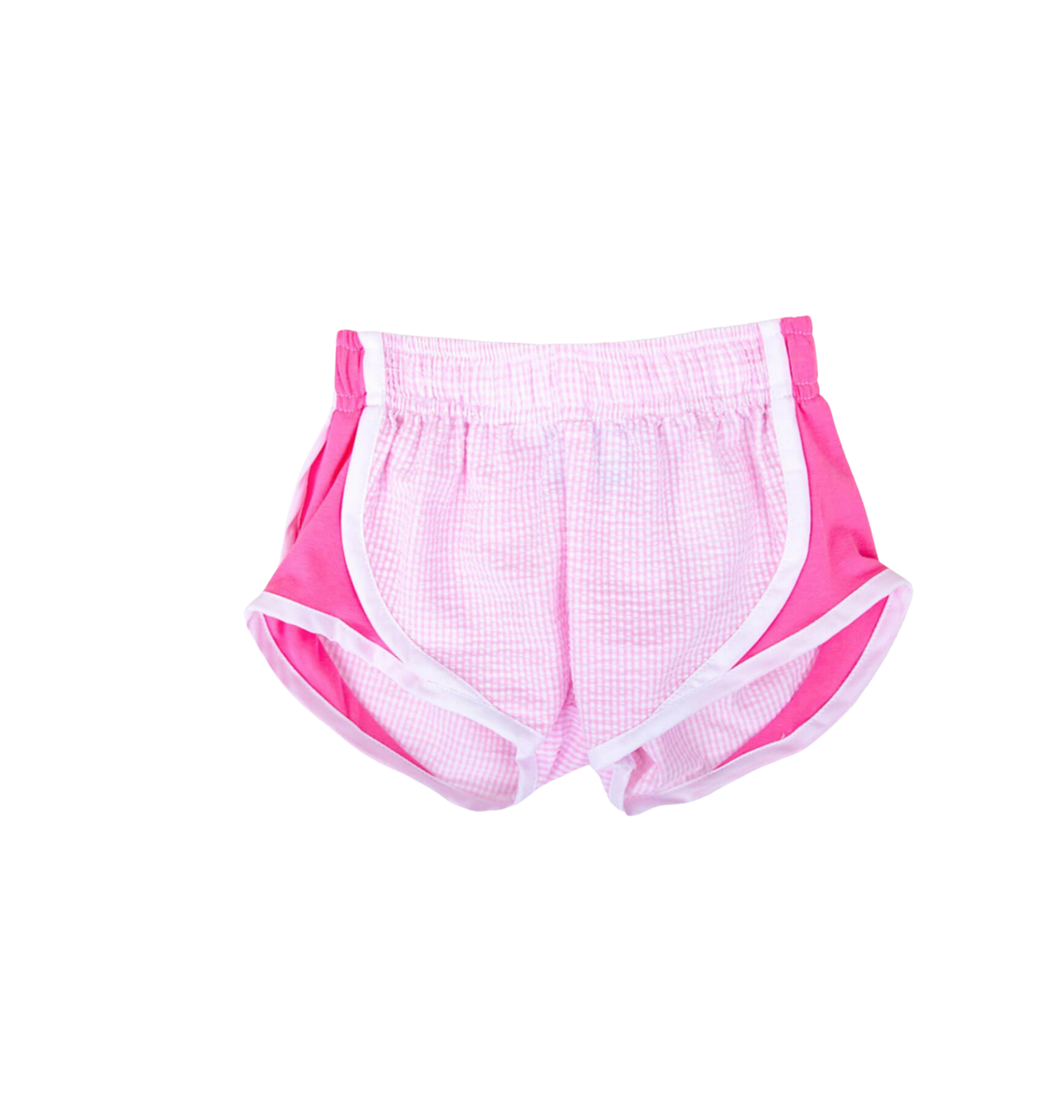 Pink and hot pink seersucker shorts