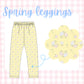 Yellow spring floral leggings
