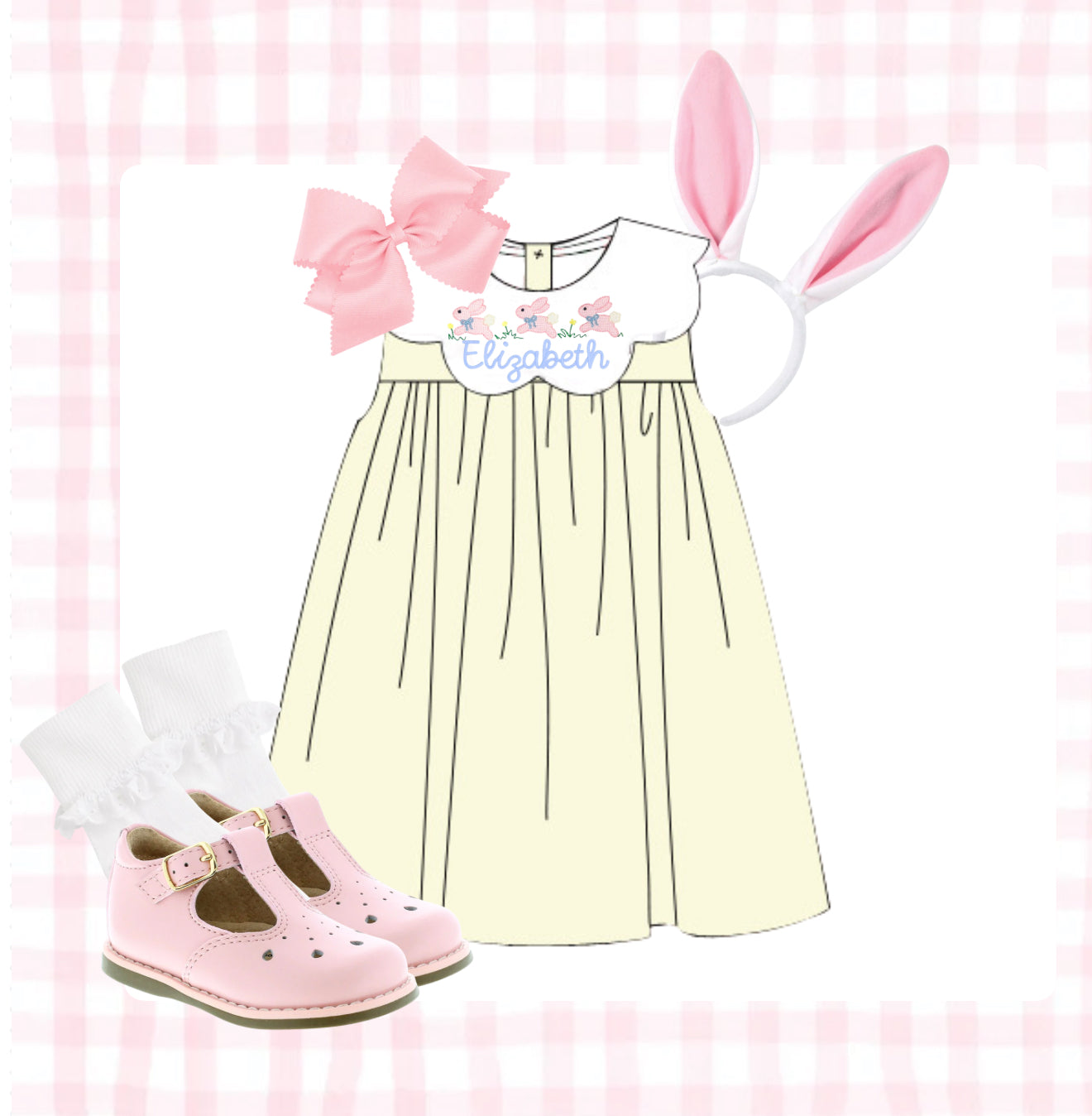 Spring scallop collar dress