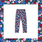 Navy winter floral leggings