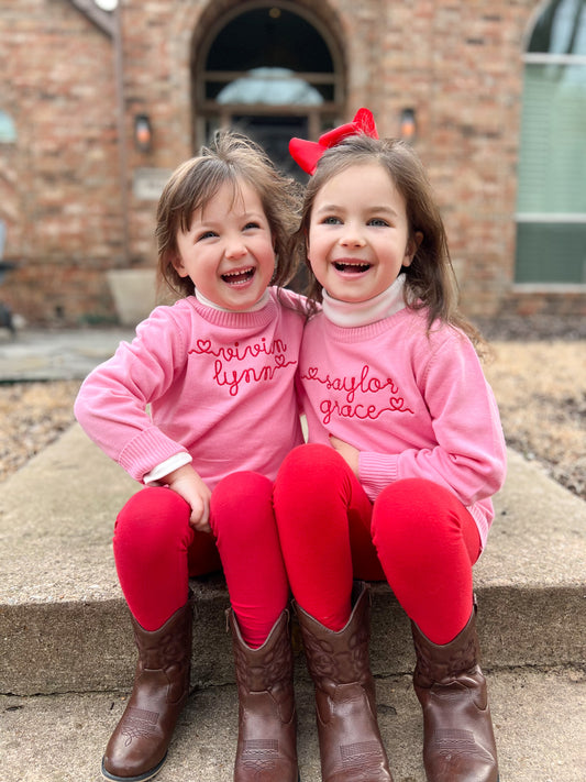 Hearts name sweater