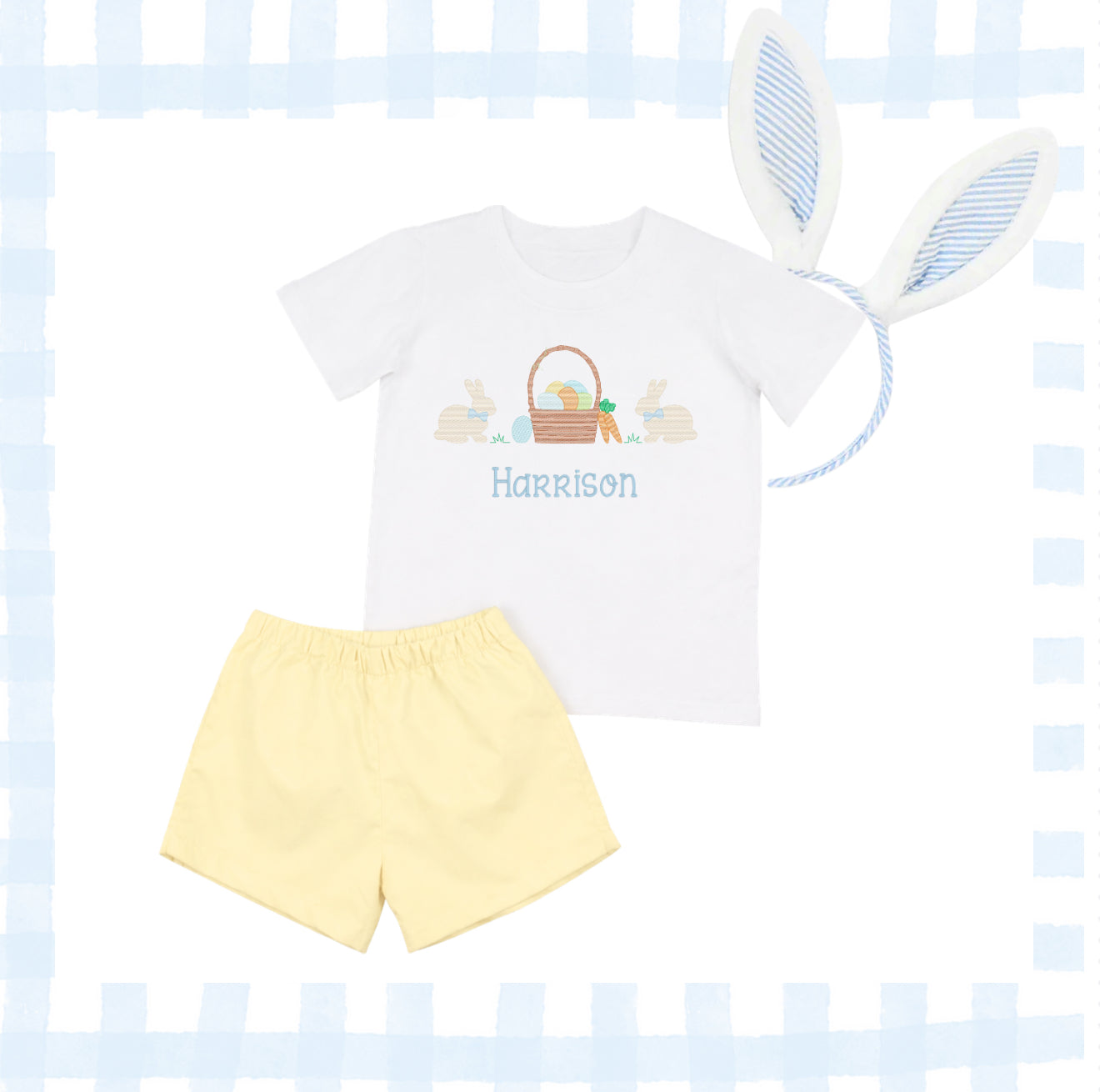 Boys cotton shirt and yellow shorts set